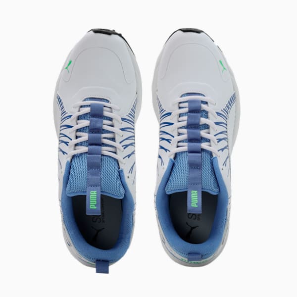 Cricket Square Men's Shoes, PUMA White-Blue Glimmer-Elektro Green, extralarge-IND