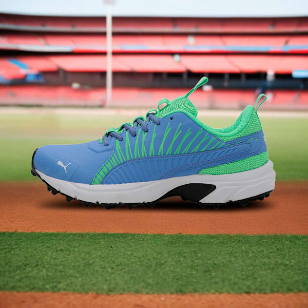 Cricket Square Men's Shoes, Blue Glimmer-Elektro Green-PUMA White, extralarge-IND