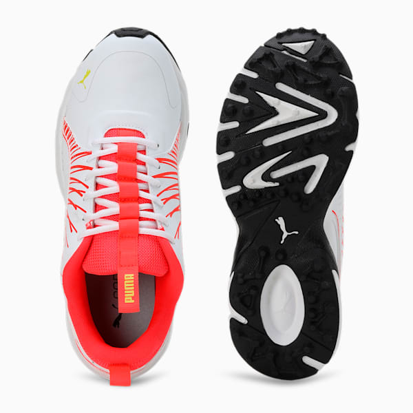 Cricket Square Men's Shoes, PUMA White-Red Blast-Nrgy Yellow, extralarge-IND