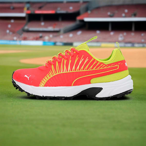 Cricket Square Men's Shoes, Red Blast-Nrgy Yellow, extralarge-IND