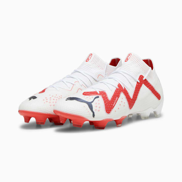 FUTURE ULTIMATE FG/AG Men's Football Boots, PUMA White-PUMA Black-Fire Orchid, extralarge-GBR