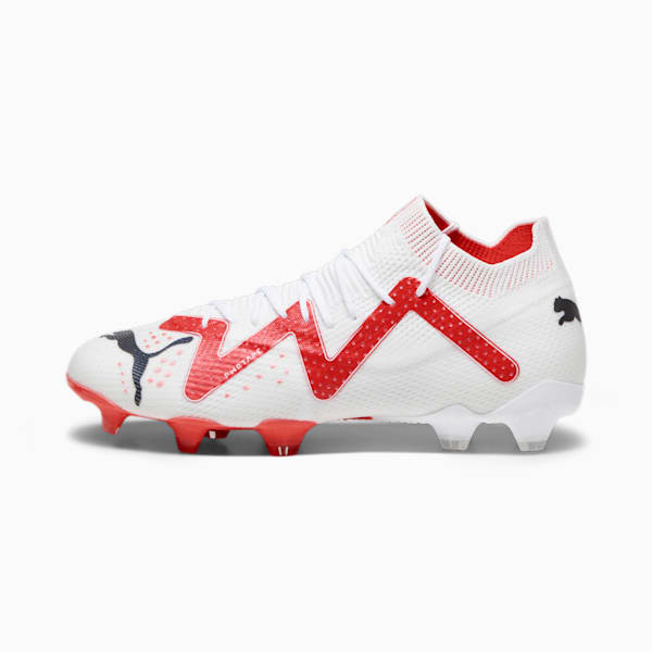 FUTURE ULTIMATE FG/AG Men's Football Boots, PUMA White-PUMA Black-Fire Orchid, extralarge-GBR