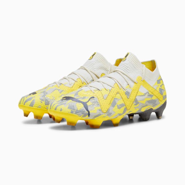 FUTURE ULTIMATE Firm Ground/Artifical Ground Men's Soccer Cleats, Sedate Gray-Asphalt-Yellow Blaze, extralarge