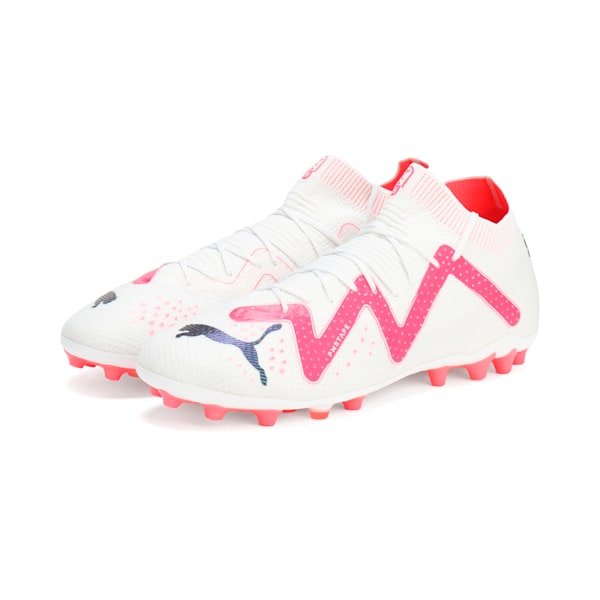 メンズ フューチャー アルティメット MG サッカー スパイク, PUMA White-PUMA Black-Fire Orchid, extralarge-JPN