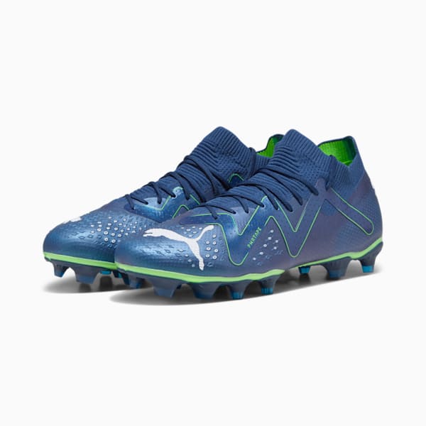 FUTURE PRO FG/AG Men's Soccer Cleats, Persian Blue-PUMA White-Pro Green, extralarge