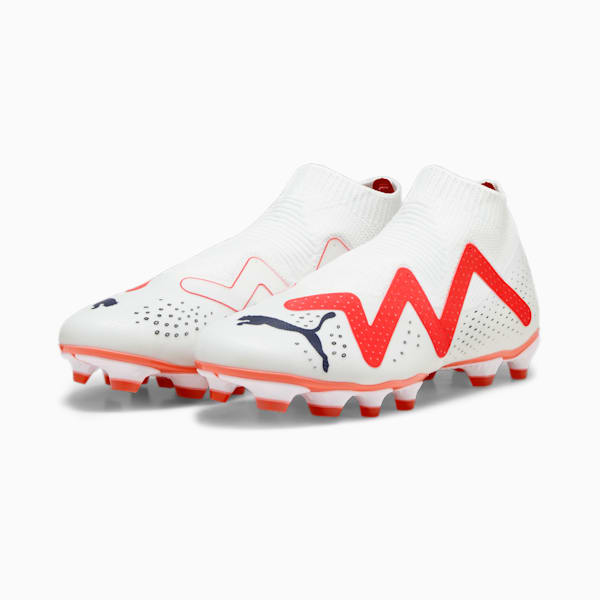 FUTURE MATCH+ LL FG/AG Men's Football Boots, PUMA White-PUMA Black-Fire Orchid, extralarge-GBR