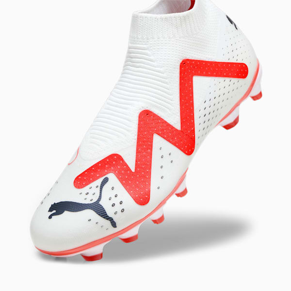 FUTURE MATCH+ LL FG/AG Men's Football Boots, PUMA White-PUMA Black-Fire Orchid, extralarge-GBR