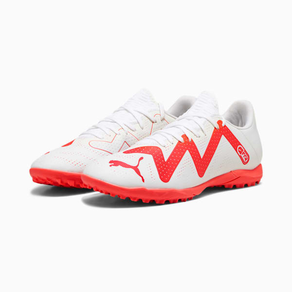 FUTURE PLAY TT Men's Football Boots, PUMA White-Fire Orchid, extralarge-IND