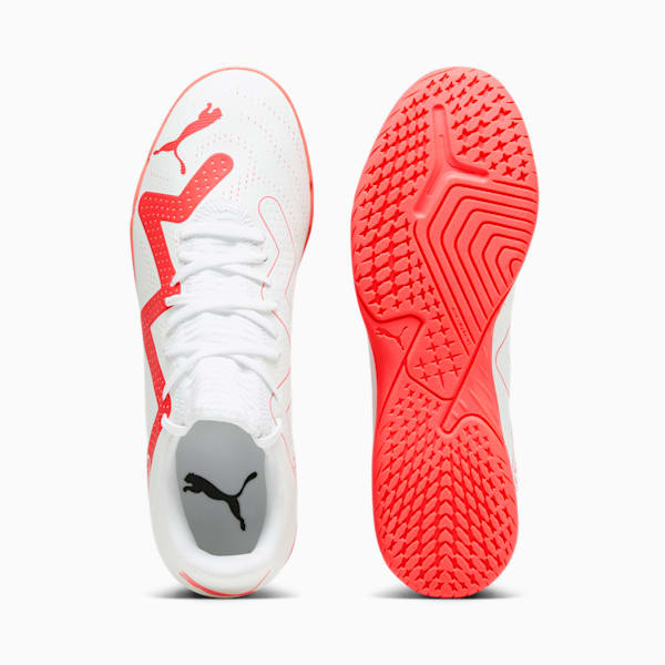 FUTURE PLAY IT Men's Soccer Cleats, PUMA White-Fire Orchid, extralarge