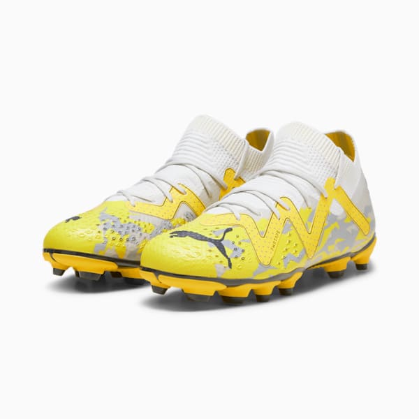 FUTURE PRO FG/AG Big Kids' Soccer Cleats, Sedate Gray-Asphalt-Yellow Blaze, extralarge