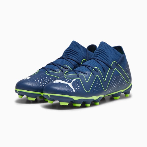 FUTURE MATCH FG/AG Youth Football Boots, Persian Blue-PUMA White-Pro Green, extralarge-GBR