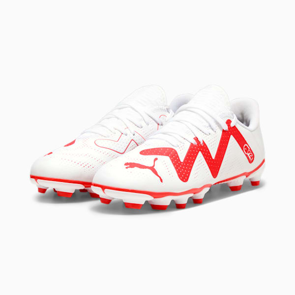 FUTURE PLAY FG/AG Youth Football Boots, PUMA White-Fire Orchid, extralarge-GBR