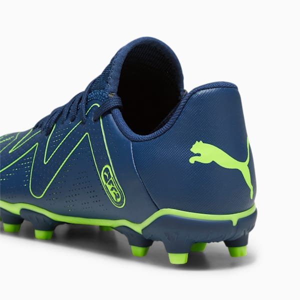 FUTURE PLAY Firm Ground/Artificial Ground Big Kids' Soccer Cleats, Persian Blue-Pro Green, extralarge