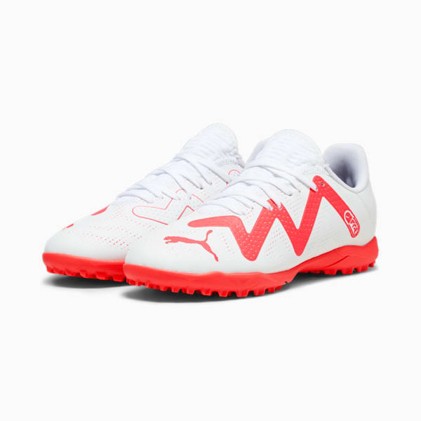 FUTURE PLAY TT Youth Football Boots, PUMA White-Fire Orchid, extralarge-GBR