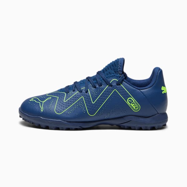 Tacos de fútbol FUTURE PLAY TT para adolescentes, Persian Blue-Pro Green, extralarge