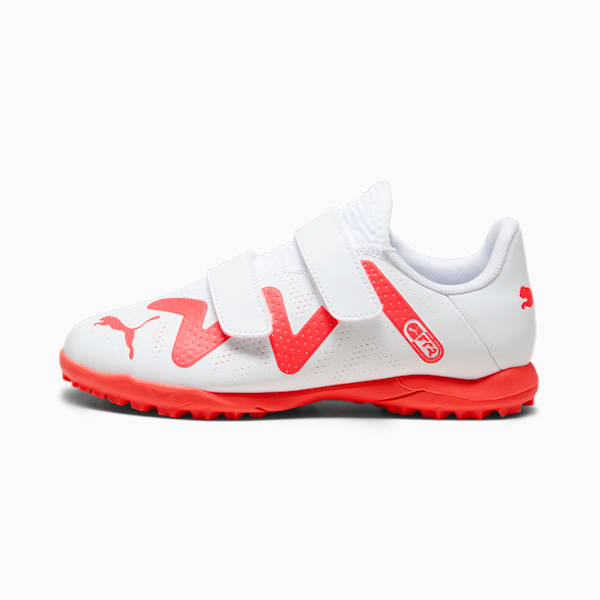 キッズ フューチャー プレイ  TT V サッカー トレーニング シューズ 17-24.5cm, PUMA White-Fire Orchid, extralarge-JPN