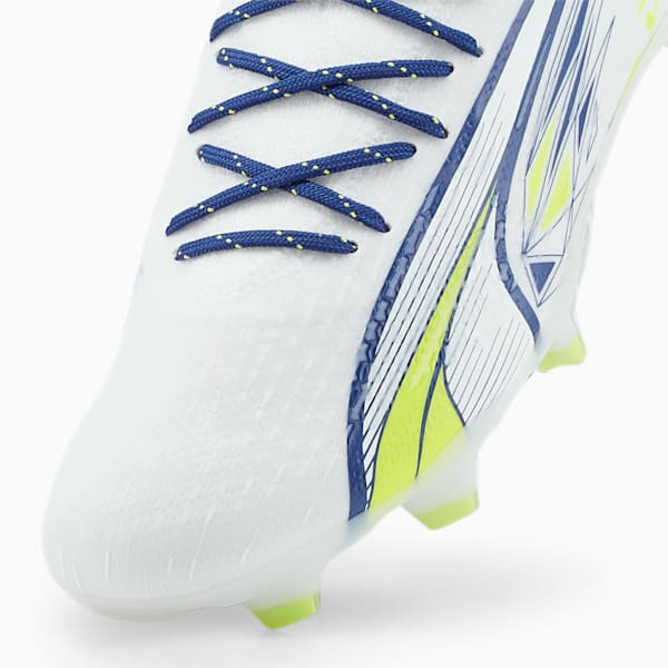 PUMA x CHRISTIAN PULISIC ULTRA ULTIMATE FG/AG Men's Soccer Cleats, PUMA White-Lime Smash-Clyde Royal, extralarge