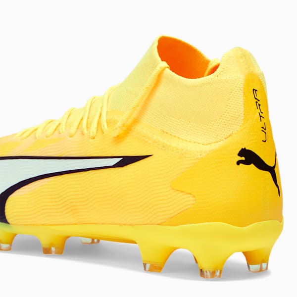 Tacos de fútbol ULTRA PRO FG/AG para hombre, Yellow Blaze-PUMA White-PUMA Black, extralarge