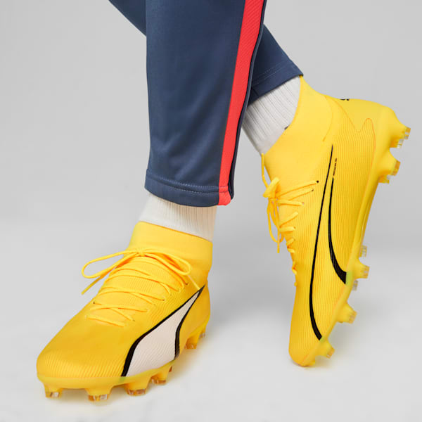 ULTRA PRO FG/AG Men's Football Boots, Yellow Blaze-PUMA White-PUMA Black, extralarge-GBR