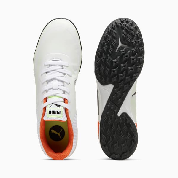 TRUCO III TT Football Boots, PUMA White-PUMA Black-Flame Flicker-Fizzy Apple, extralarge-IND