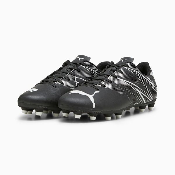 Tacos de fútbol ATTACANTO FG/AG, PUMA Black-Silver Mist, extralarge