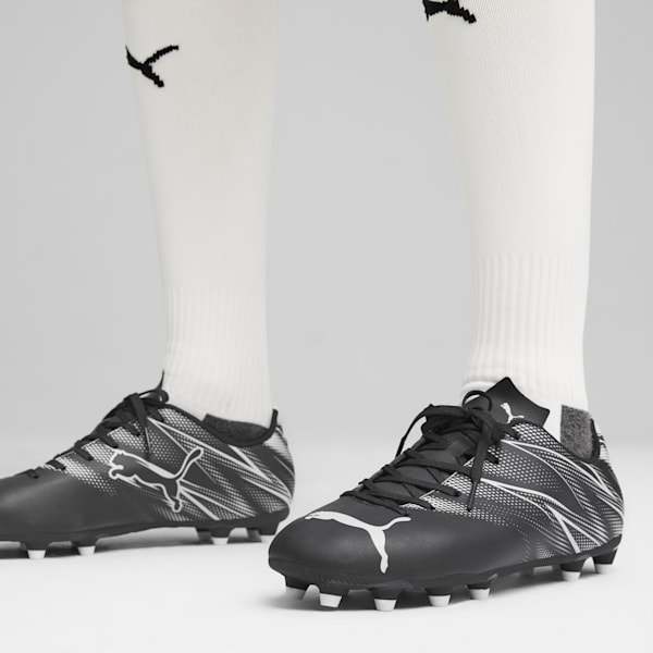 Tacos de futbol ATTACANTO FG/AG, PUMA Black-Silver Mist, extralarge