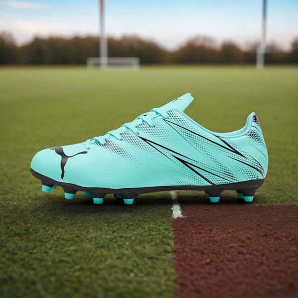 ATTACANTO FG/AG Men's Lightweight Football Boots, Electric Peppermint-PUMA Black, extralarge-IND