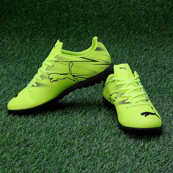 ATTACANTO TT Men's Football Boots, Electric Lime-PUMA Black, extralarge-IND