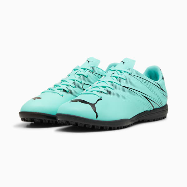 ATTACANTO Turf Training Men's Soccer Cleats, Electric Peppermint-PUMA Black, extralarge