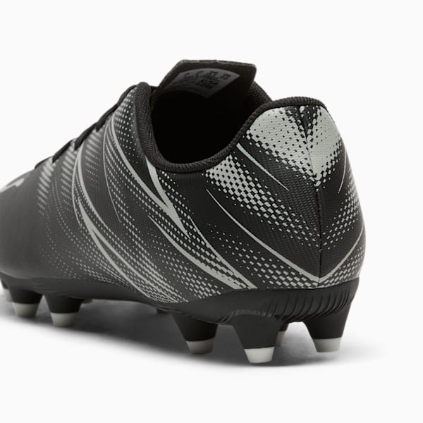 ATTACANTO Firm Ground/Artifical Ground Kids' Soccer Cleats, PUMA Black-Silver Mist, extralarge