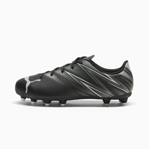 ATTACANTO FG/AG Big Kids' Soccer Cleats, PUMA Black-Silver Mist, extralarge