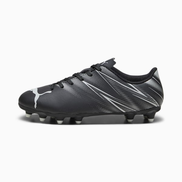ATTACANTO Firm Ground/Artifical Ground Big Kids' Soccer Cleats, PUMA Black-Silver Mist, extralarge