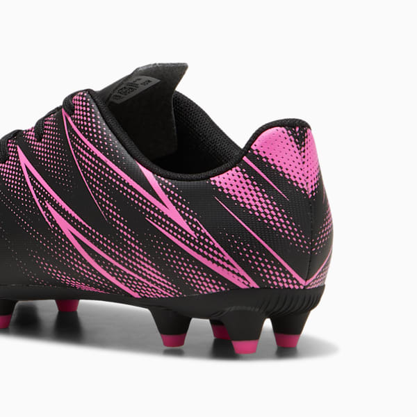 ATTACANTO Firm Ground/Artifical Ground Kids' Soccer Cleats, PUMA Black-Poison Pink, extralarge