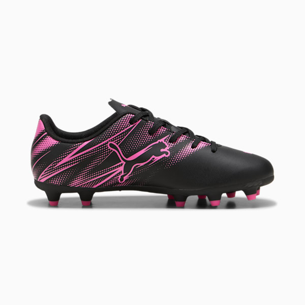 ATTACANTO Firm Ground/Artifical Ground Kids' Soccer Cleats, PUMA Black-Poison Pink, extralarge