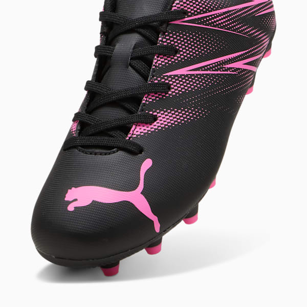 ATTACANTO Firm Ground/Artifical Ground Kids' Soccer Cleats, PUMA Black-Poison Pink, extralarge