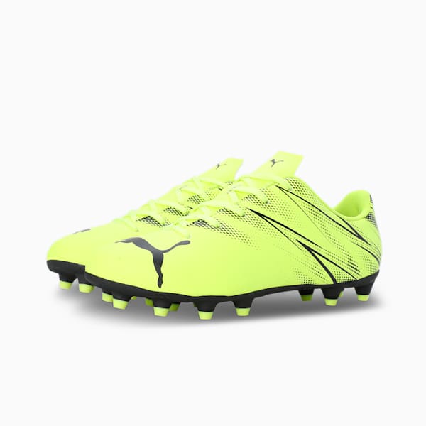 ATTACANTO FG/AG Youth Football Boots, Electric Lime-PUMA Black, extralarge-IND