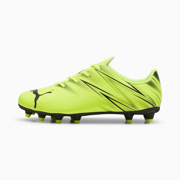 Tacos de futbol ATTACANTO FG/AG para adolescentes, Electric Lime-PUMA Black, extralarge