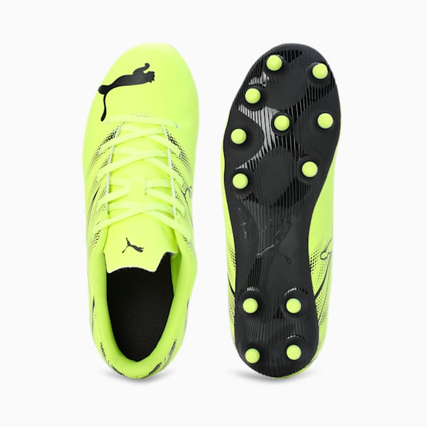 ATTACANTO FG/AG Youth Football Boots, Electric Lime-PUMA Black, extralarge-IND