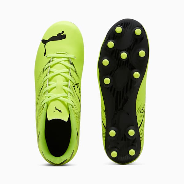 Tacos de futbol ATTACANTO FG/AG para adolescentes, Electric Lime-PUMA Black, extralarge