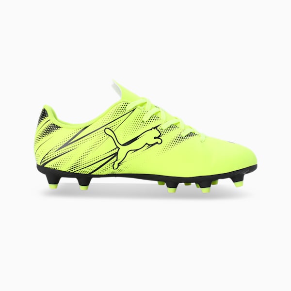 ATTACANTO FG/AG Youth Football Boots, Electric Lime-PUMA Black, extralarge-IND