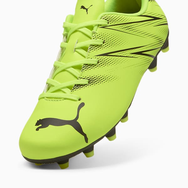 Tacos de futbol ATTACANTO FG/AG para adolescentes, Electric Lime-PUMA Black, extralarge