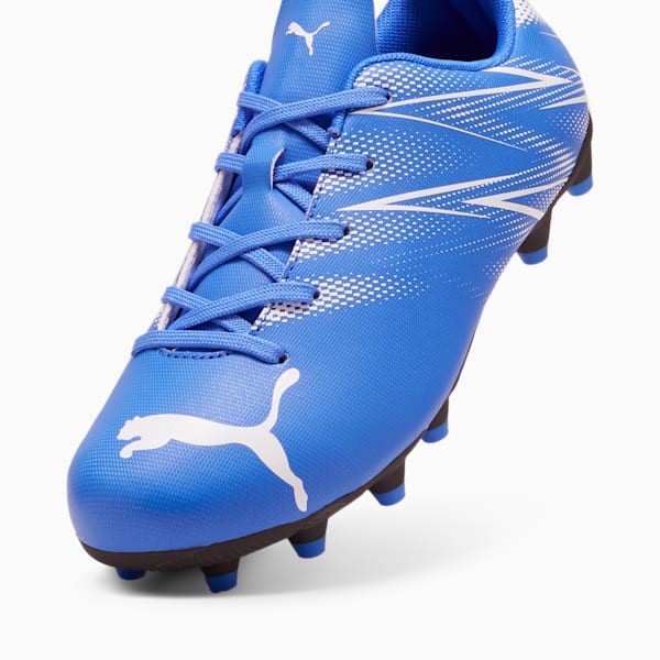 ATTACANTO Firm Ground/Artifical Ground Kids' Soccer Cleats, Bluemazing-PUMA White, extralarge