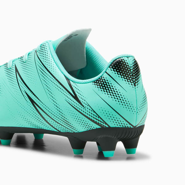 ATTACANTO Firm Ground/Artifical Ground Kids' Soccer Cleats, Electric Peppermint-PUMA Black, extralarge