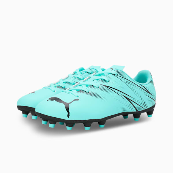 ATTACANTO FG/AG Youth Football Boots, Electric Peppermint-PUMA Black, extralarge-IND