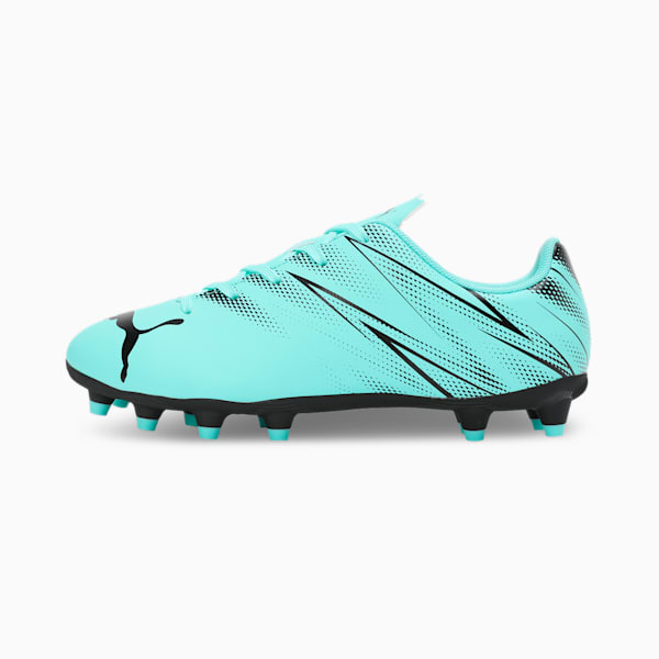 ATTACANTO FG/AG Youth Football Boots, Electric Peppermint-PUMA Black, extralarge-IND