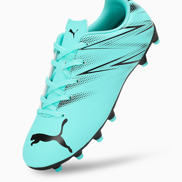 ATTACANTO FG/AG Youth Football Boots, Electric Peppermint-PUMA Black, extralarge-IND