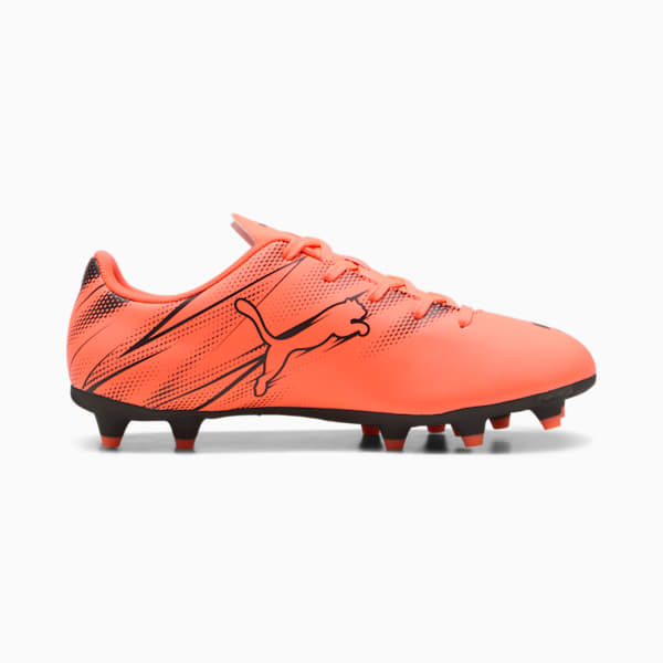ATTACANTO Firm Ground/Artifical Ground Kids' Soccer Cleats, Glowing Red-PUMA Black, extralarge