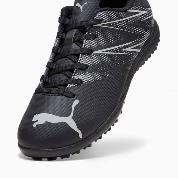 ATTACANTO Turf Trainer Big Kids' Soccer Cleats, PUMA Black-Silver Mist, extralarge