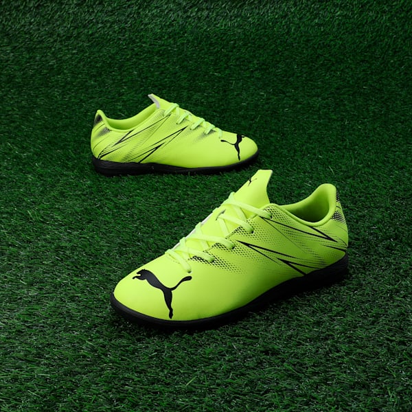 ATTACANTO TT Youth Football Boots, Electric Lime-PUMA Black, extralarge-IND