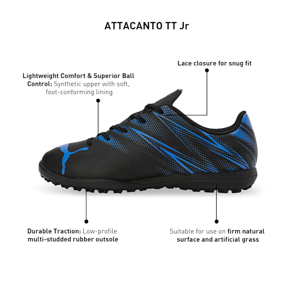ATTACANTO TT Youth Football Boots, PUMA Black-Bluemazing, extralarge-IND
